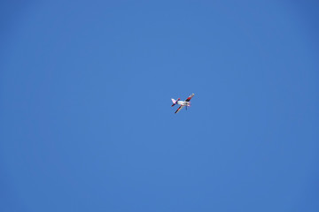 RC airplane in the blue sky
