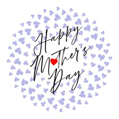 Happy Mother's Day Heart-Typocraphic illustration vector Calligraphy Background, celebration card,printable, ornaments celebrations, gift card invitation,