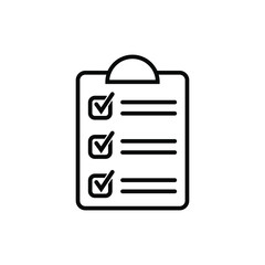 Clipboard icon. Checklist sign symbol for web site and app design.