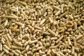Close up natural wood pellet.