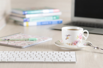 Work at home in a cozy atmosphere