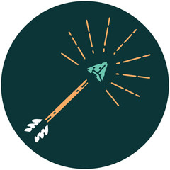 icon of tattoo style old flint tip arrow