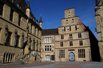 Fototapeta na wymiar Der Rathausplatz in Osnabrück