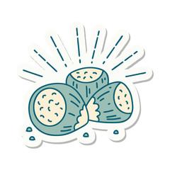 sticker of tattoo style hazelnuts