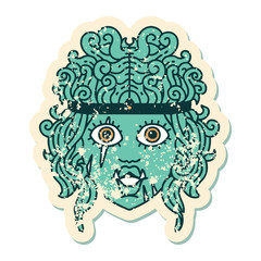 orc barbarian character face illustration