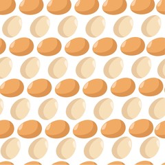 Chicken eggs, organic food from farm seamless pattern