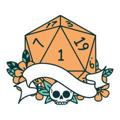 natural one d20 dice roll illustration