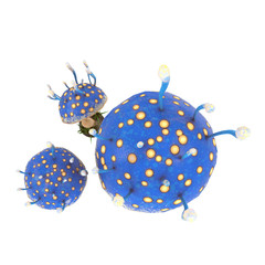 fantasy cartoon mushrooms on an isolated white background. 3d illustration