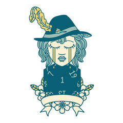 human bard character face illustration