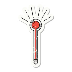 grunge sticker of tattoo style glass thermometer