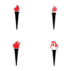 Torch vector icon illustration design template isolated