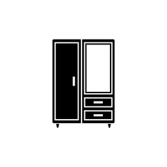 Cupboard vector icon on white background.