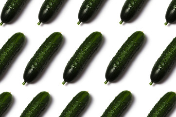 cucumbers with shadow on a white background