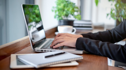 businessman working on laptop computer
