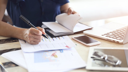 Businessman working with documents in the office.