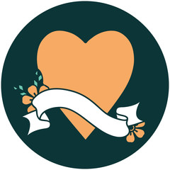 icon with banner of a heart