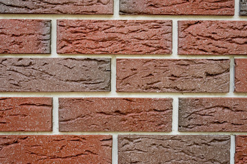 Close up of brown rustic brick wall texture background