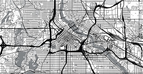 Naklejka premium Urban vector city map of Minneapolis, Minnesota, United States of America