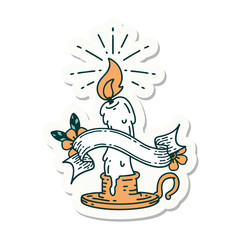 sticker of tattoo style spooky melting candle