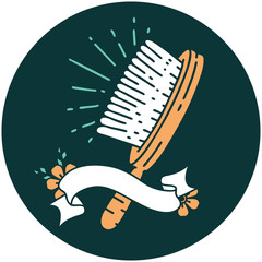 icon of tattoo style hairbrush