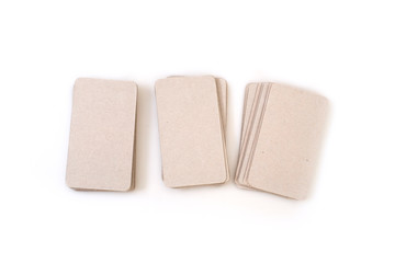 Template of business kraft-paper cards isolated on white background  to demonstrate the design of the customer