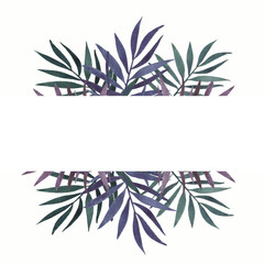 watercolor leaf frame with space for text