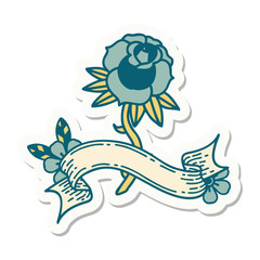 tattoo sticker with banner of a rose