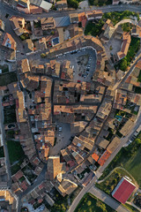 Plano cenital de los tejados del pueblo de La Llacuna, España
