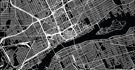Urban vector city map of Detroit, Michigan, United States of America