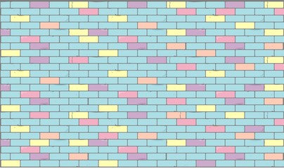 Pastel colored brick wall