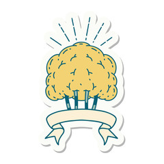 sticker of tattoo style tree