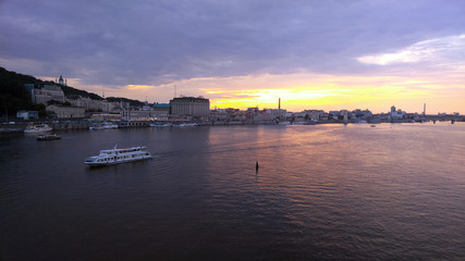 Fototapeta premium River port in Kiev