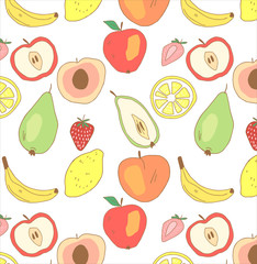 fruits isolated seamless pattern. 