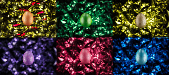 Obraz na płótnie Canvas Easter eggs on a colorful background