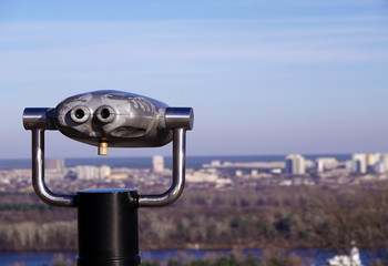 Paid viewing binoculars for tourists
