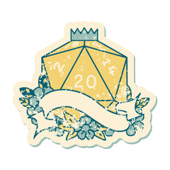 natural twenty D20 dice roll illustration