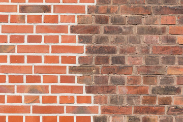 Backsteinwand aus alten Ziegeln