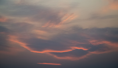 Dramatic sky with clouds. Nature background.