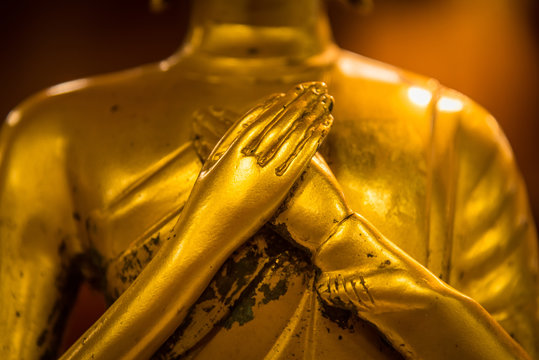 Golden Buddha at Wat Leng Nei Yee 2 Temple.Bangkok, Thailand