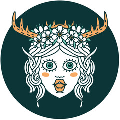 elf druid character face icon