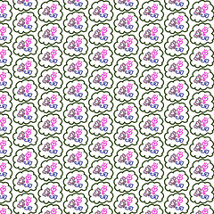 floral hand drawn pattern on white background.Seamless vintage pattern.
Vector Illustration
