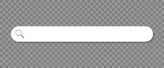 Search browser bar, magnifier button on a transparent background. Vector
