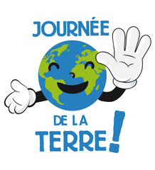 Journée de la terre, planète terre heureuse