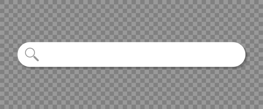 Search browser bar, magnifier button on a transparent background. Vector