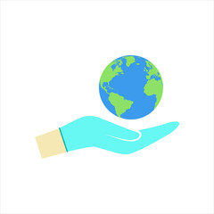 Earth globes isolated on white background. Flat planet Earth icon. Vector illustration