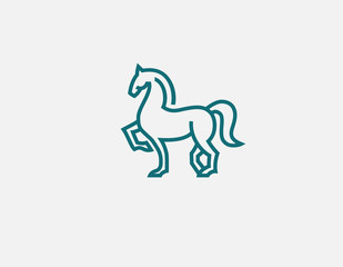 Creative abstract linear logo horse icon for your company
