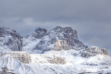 A sprinkling of snow on the dolomites