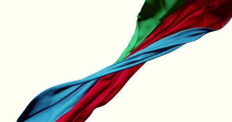 azeribaijan flag ribbon isolated over white background