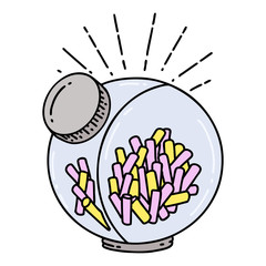 traditional tattoo style jar of candy