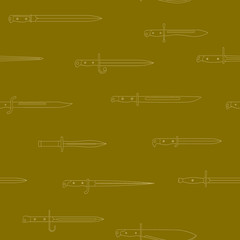 Seamless vector pattern with bayonet knives

